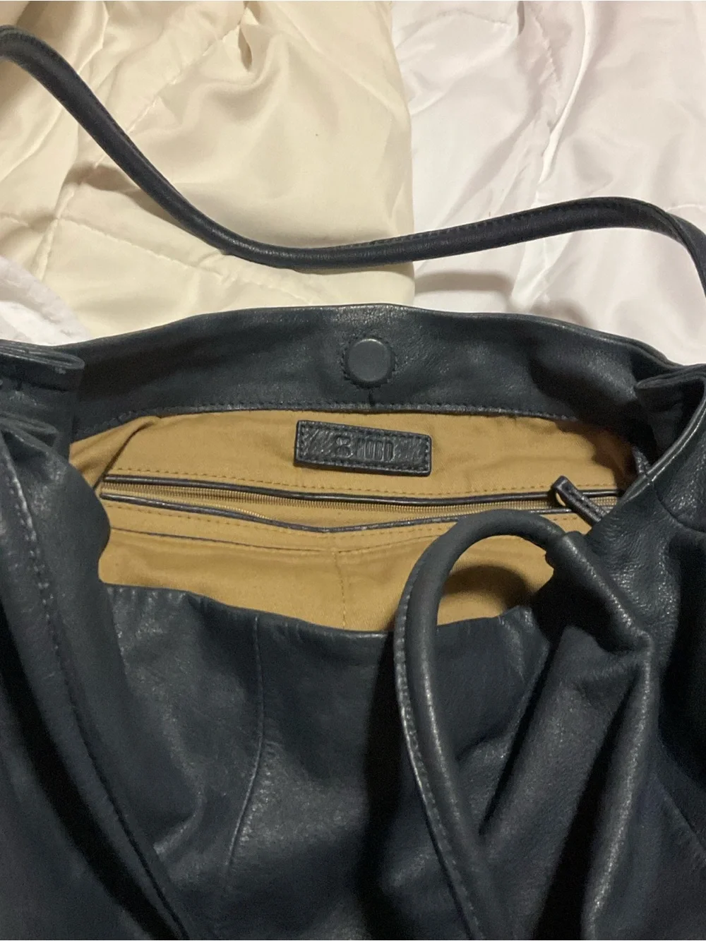 HOBO navy Leather Hobo Bag